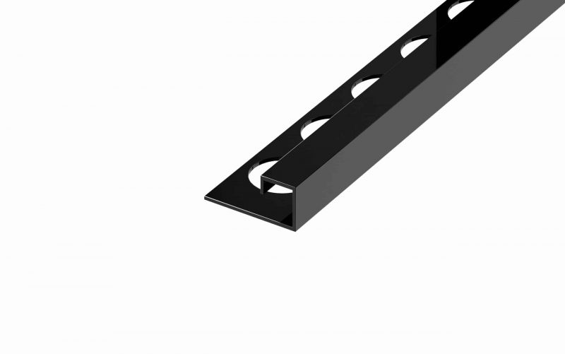 Profil terminatie tip P inox, 10.5 x 10 x 270, Negru Lucios