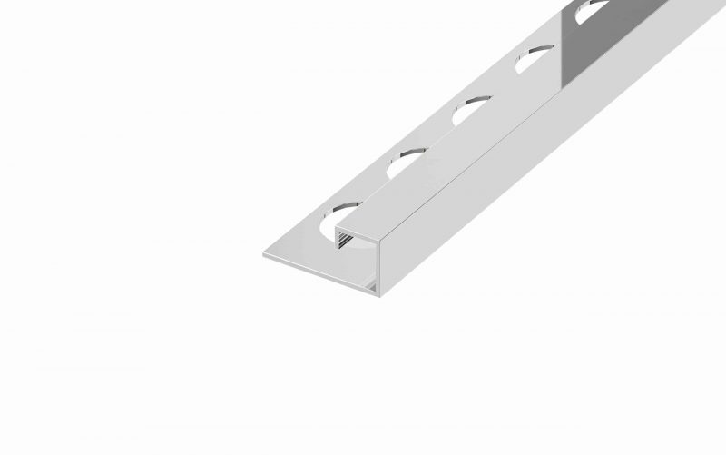 Profil terminatie tip P inox, 10.5 x 10 x 270, Argintiu Lucios