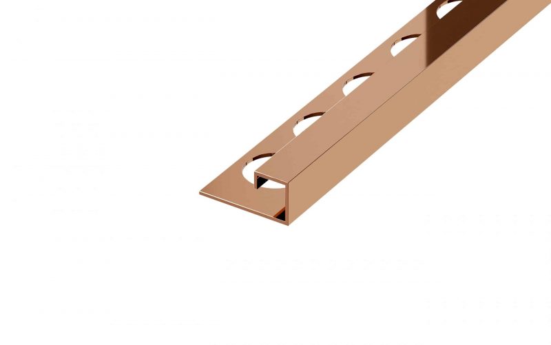 Profil terminatie tip P inox, 10.5 x 10 x 270, Cupru Lucios