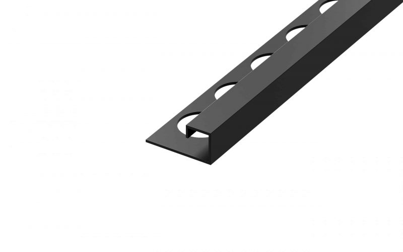 Profil terminatie tip P inox, 10.5 x 10 x 270, Negru Mat