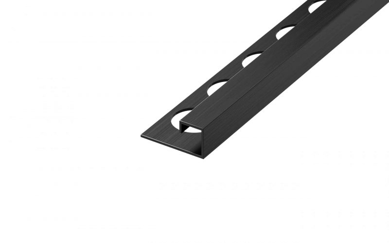 Profil terminatie tip P inox, 10.5 x 10 x 270, Negru Mat Periat