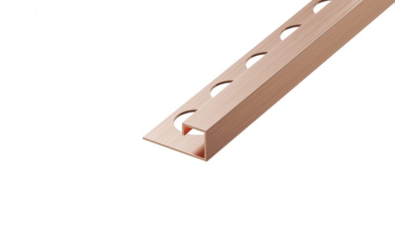 Profil terminatie tip P inox, 10.5 x 10 x 270, Cupru Mat Periat