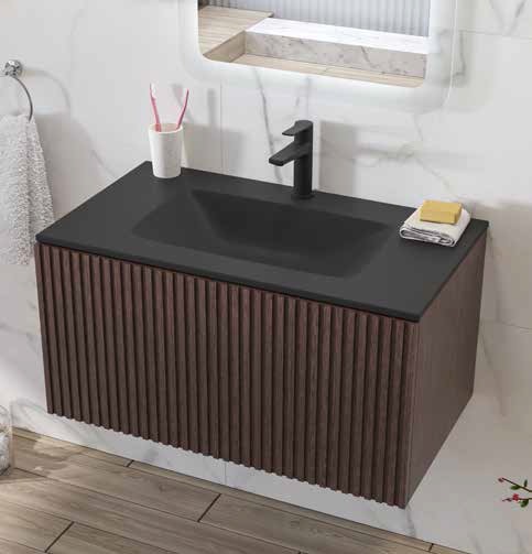 Mobilier suspendat cu lavoar negru Dress 80, Karag, Scuro