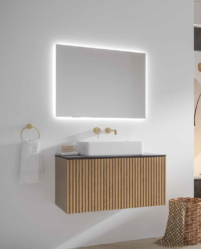 Mobilier suspendat cu lavoar pe blat Dress 80, Karag, Blonde