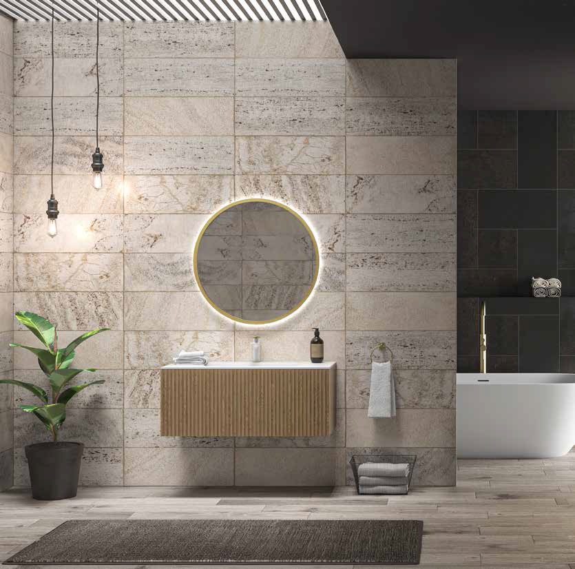 Mobilier suspendat cu lavoar alb Dress 80, Karag, Blonde