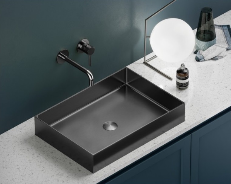 Lavoar pentru blat Saturn, Karag, 55 x 38 cm, Gun metal