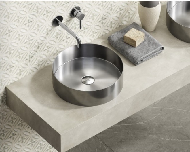 Lavoar rotund pentru blat Venus, Karag, 38 cm, Otel