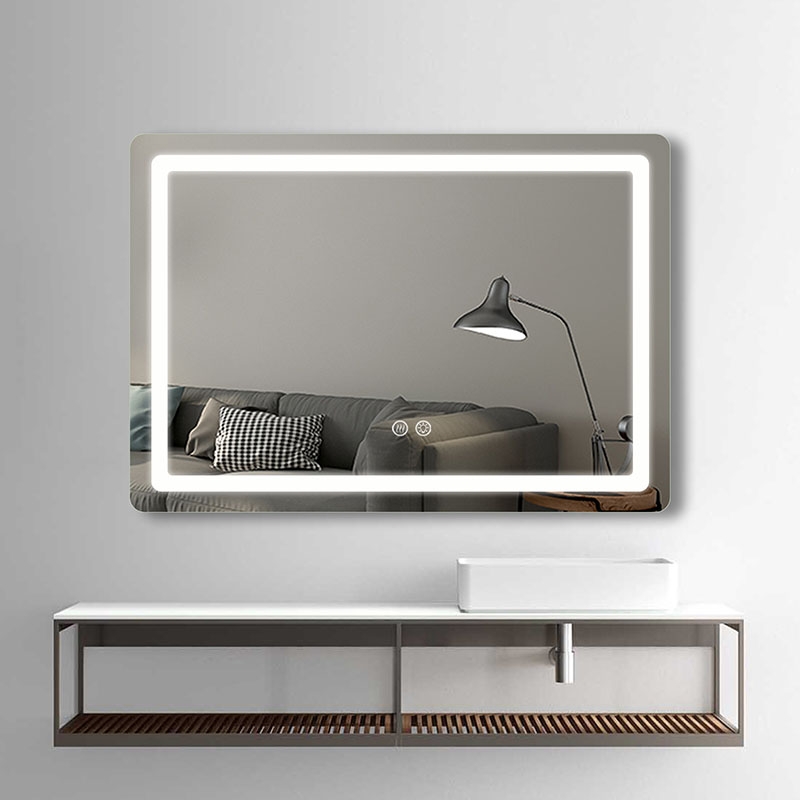 Oglinda dreptunghiulara Cosimo, Fluminia, iluminare LED si dezaburire, 100 x 75 cm