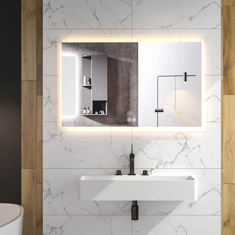 Oglinda dreptunghiulara Miro, Fluminia, iluminare LED, 120 x 75 cm