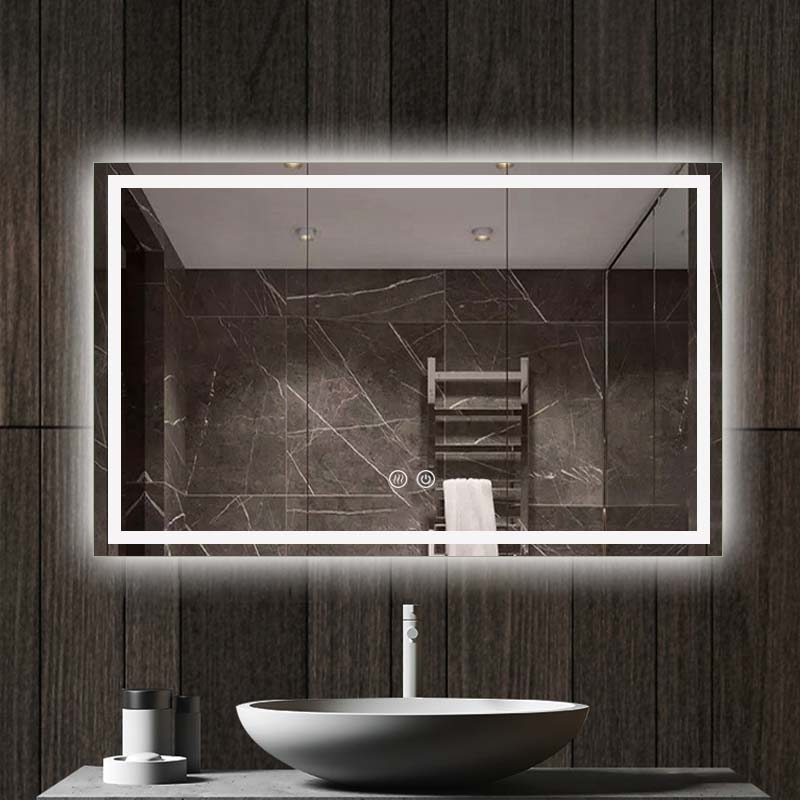 Oglinda dreptunghiulara Ando, Fluminia, iluminare LED, 120 x 75 cm