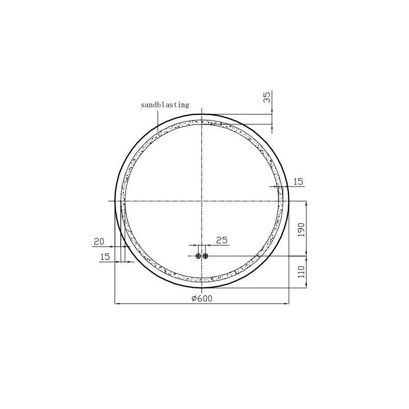 Oglinda rotunda Ando, Fluminia, iluminare LED, 60 cm