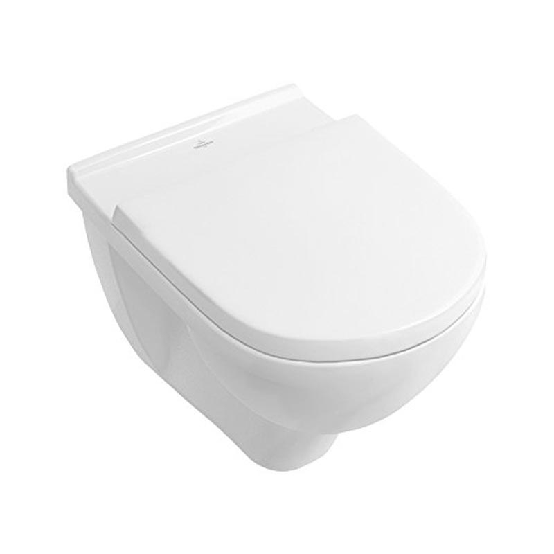 Set vas WC suspendat O.Novo, Villeroy & Boch, direct flush, cu capac soft close, alb