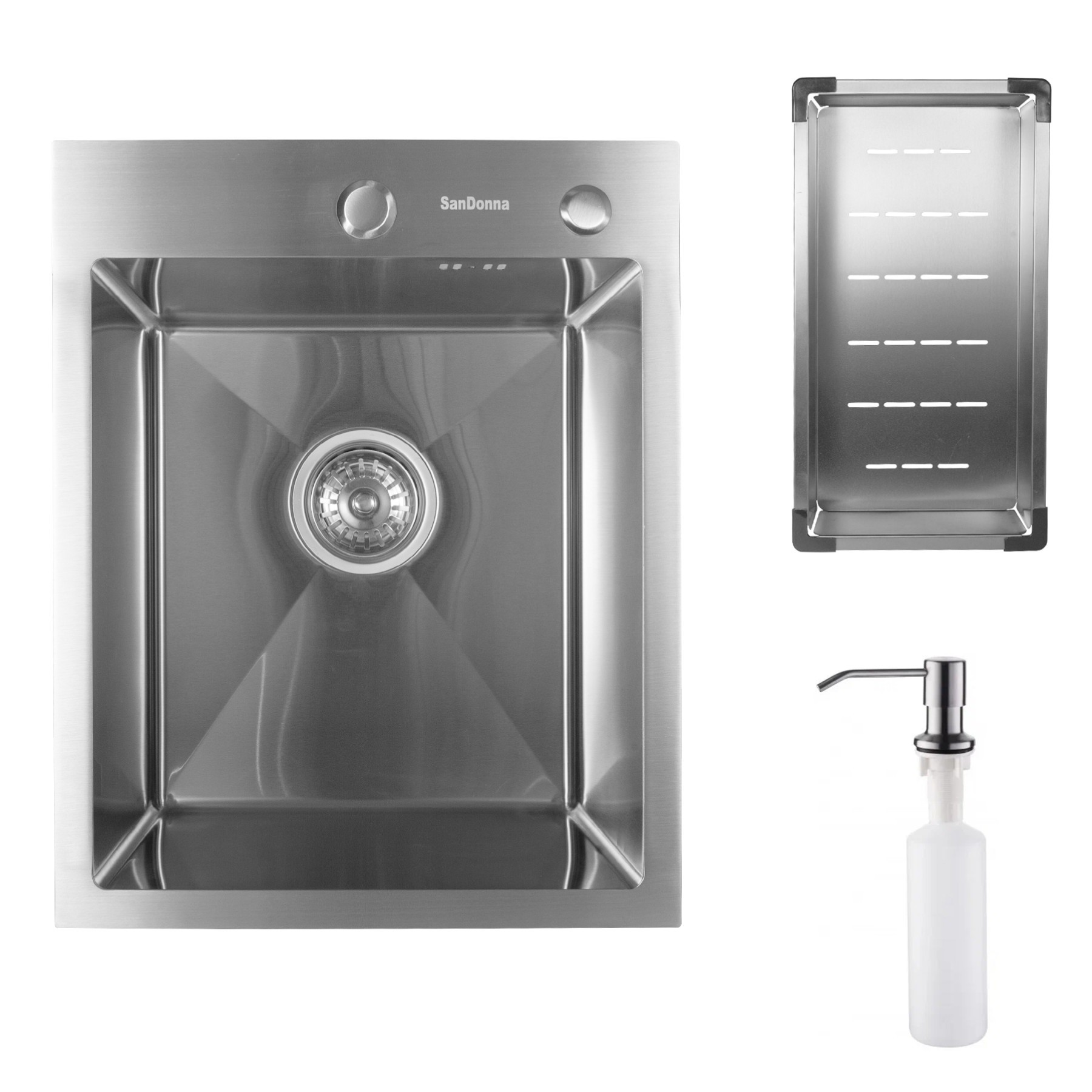 Chiuveta bucatarie Sandonna HD4050, 1 cuva, 40 x 50 cm, inox crom satinat