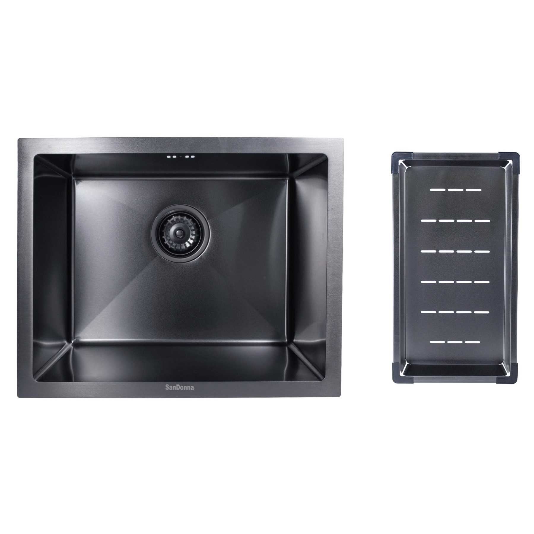 Chiuveta bucatarie Sandonna HD5040, 1 cuva, 50 x 40 cm, inox negru satinat