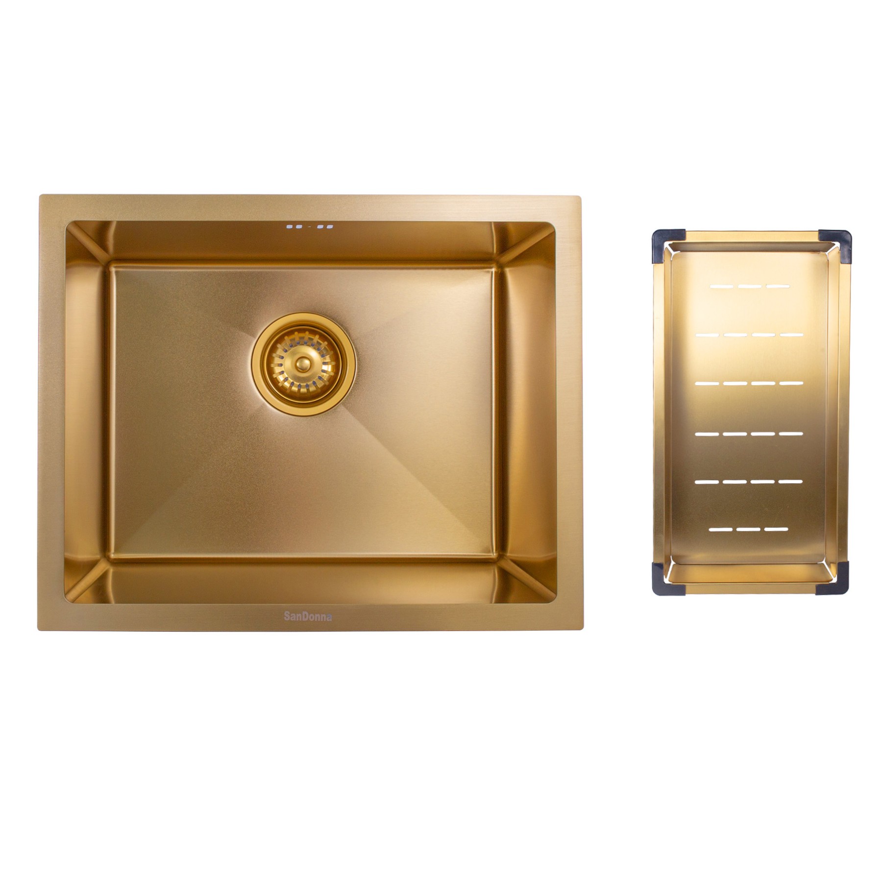 Chiuveta bucatarie Sandonna HD5040, 1 cuva, 50 x 40 cm, inox auriu satinat