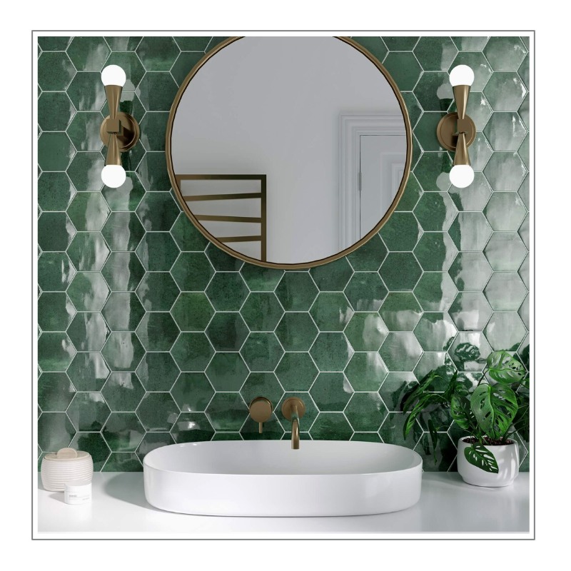 Faianta Artisan Hex Olive, Ribesalbes, 11.8 x 10.2, Lucioasa