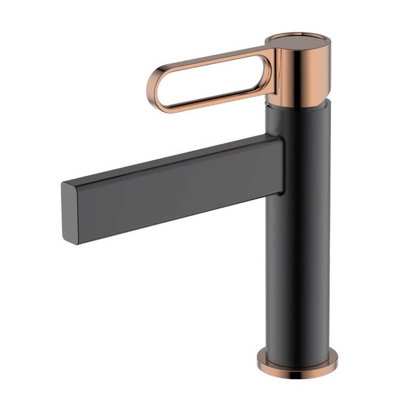 Robinet pt lavoar Umbra, Wellis, Negru-Rose gold