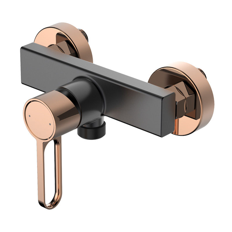 Robinet pt dus Umbra, Wellis, Negru-Rose gold
