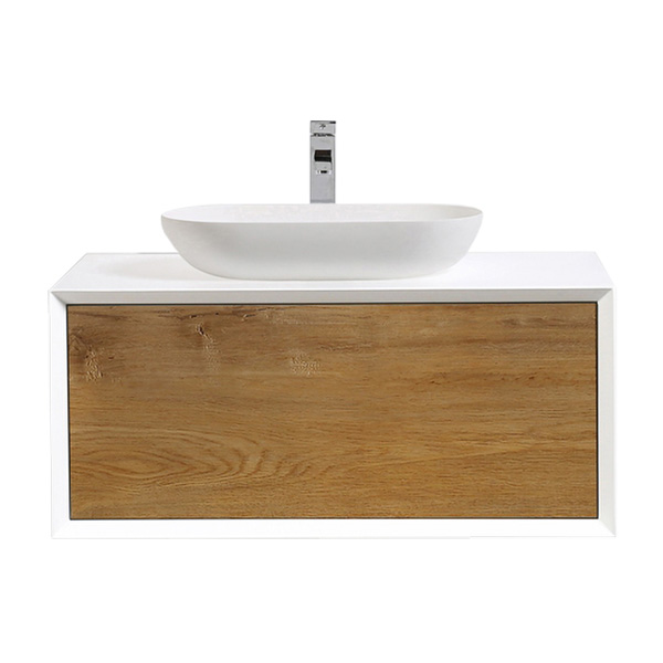 Mobilier suspendat Miletos, 90 cm, Wellis , stejar – alb
