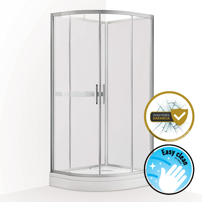 Cabina de dus Vivara cu panou spate si cadita 90×90, Wellis
