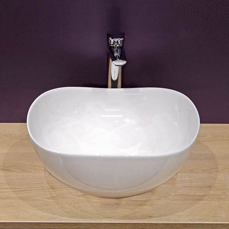 Lavoar pe blat Fluminia, Aloe 39, 38.5 x 38 cm alb