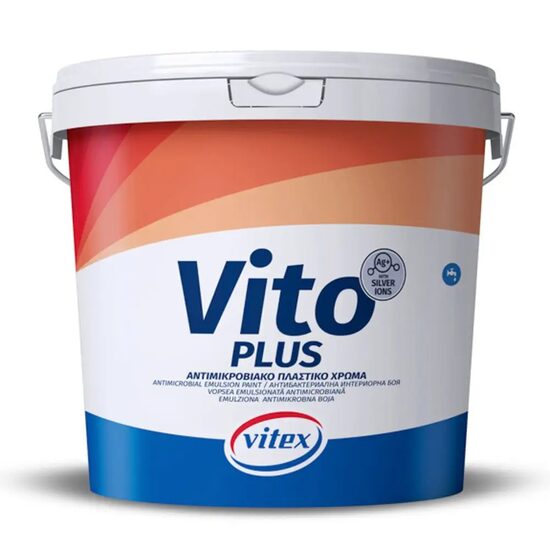 Vopsea super-lavabila premium antimicrobiana, cu ioni Ag, VITEX VITO PLUS, alba, 9 L