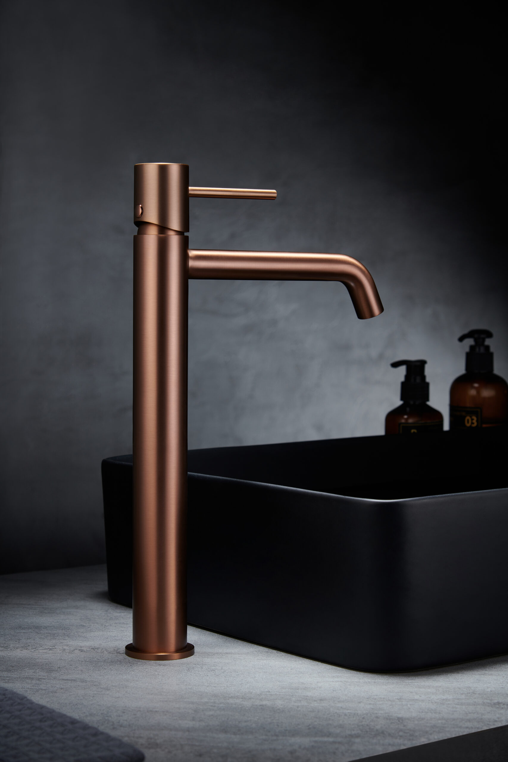 Baterie inalta pentru lavoar Monza, Imex, Rose Gold mat