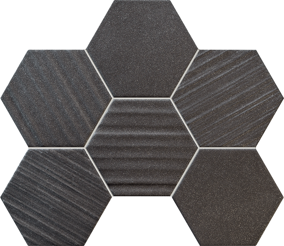 Mozaic Horizon Hex Black, 28.9 x 22.1 Lucios – Mat