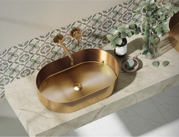 Lavoar pentru blat Jupiter, Karag, 55 x 35 cm, Rose Gold