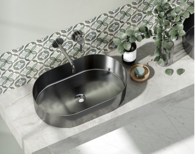 Lavoar pentru blat Jupiter, Karag, 55 x 35 cm, Gun metal