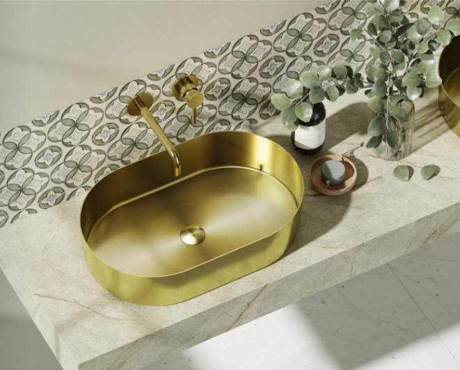 Lavoar pentru blat Jupiter, Karag, 55 x 35 cm, Auriu