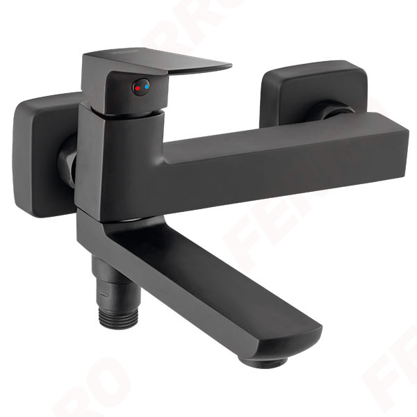 Baterie pentru cada-dus cu pipa pivotanta Ferro, Vitto Verdeline, Negru