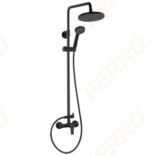 Coloana de dus cu baterie Ferro, Ritto Black, Negru