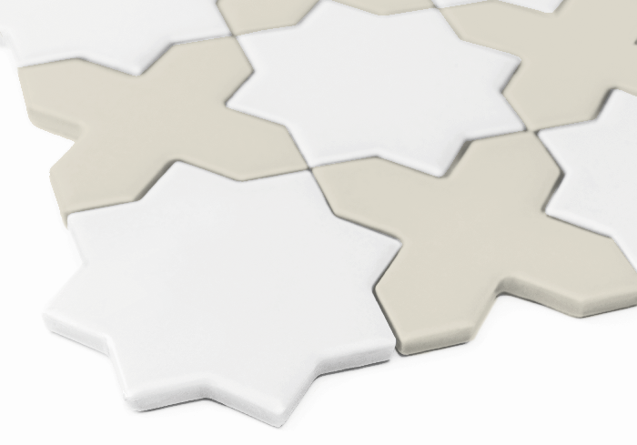 Mozaic Star&Cross White Mix matt, Dunin