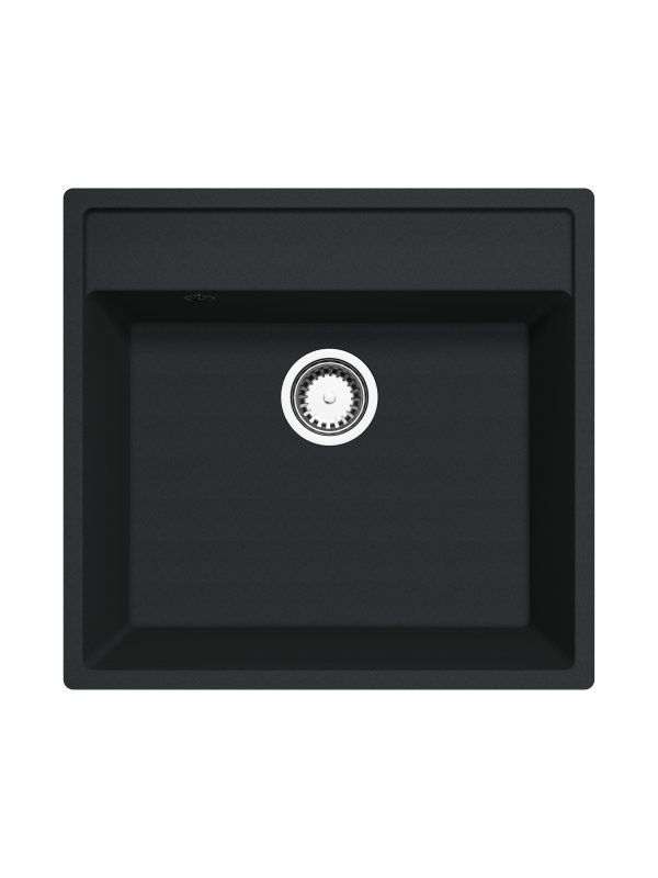 Chiuveta bucatarie pe blat Emma, 49 x 49 cm, compozit quartz negru