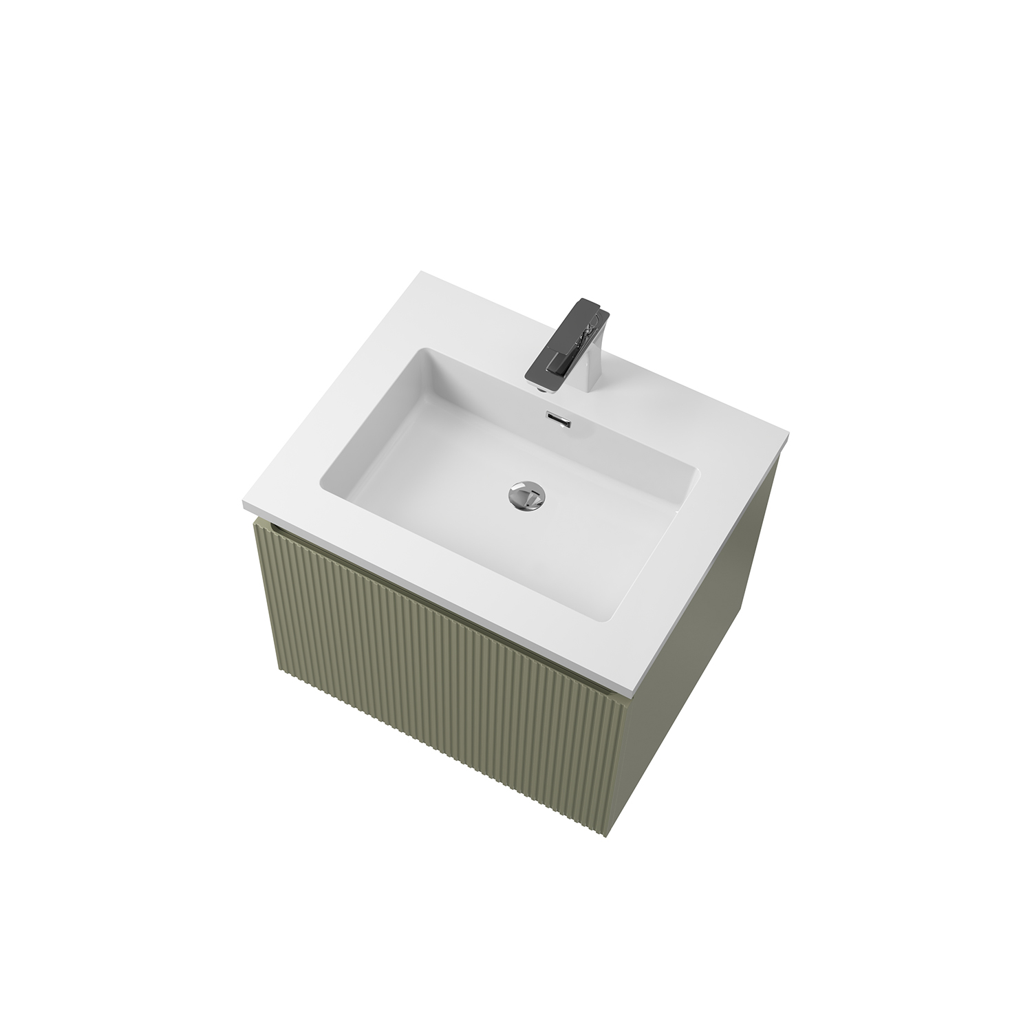 Set mobilier cu lavoar Varna 60 cm, Wellis , Verde