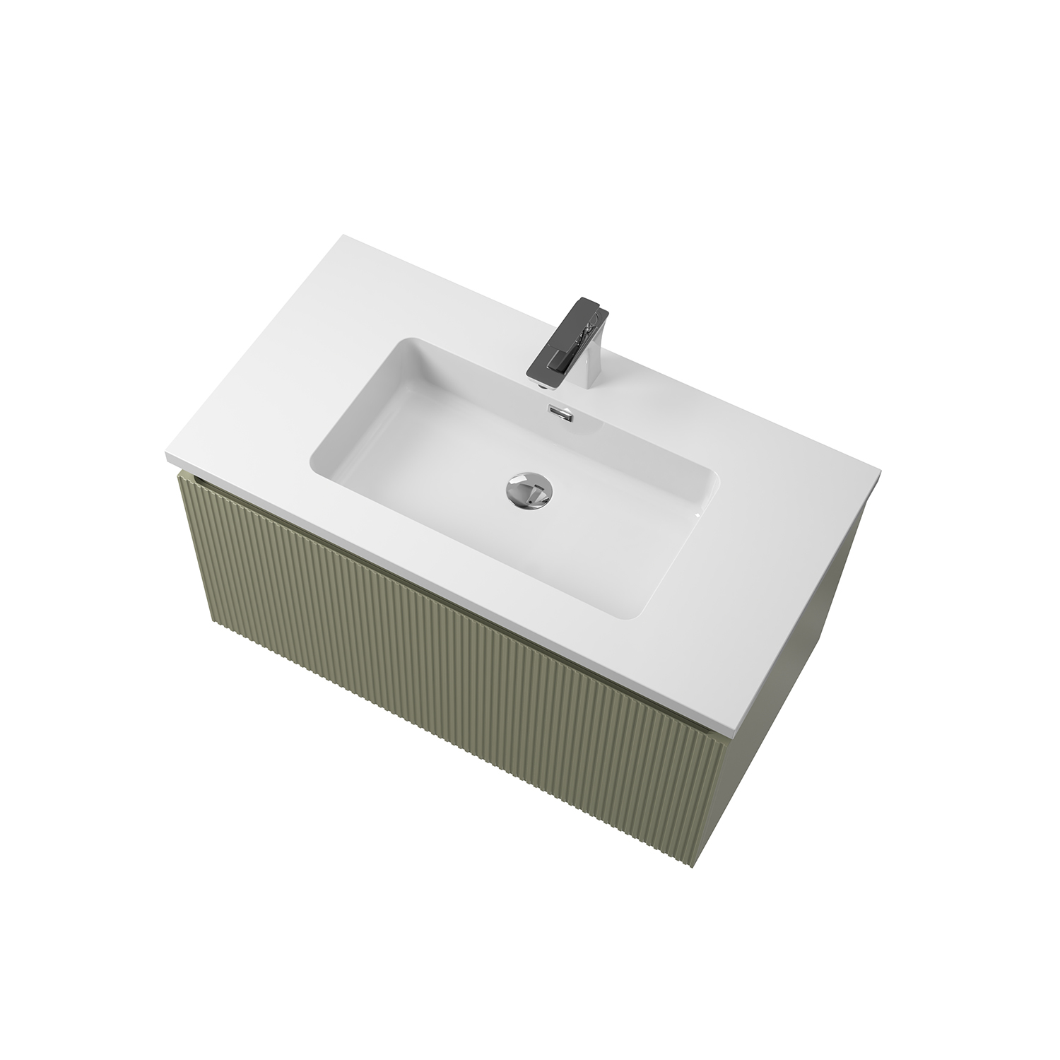 Set mobilier cu lavoar Varna 90 cm, Wellis , Verde