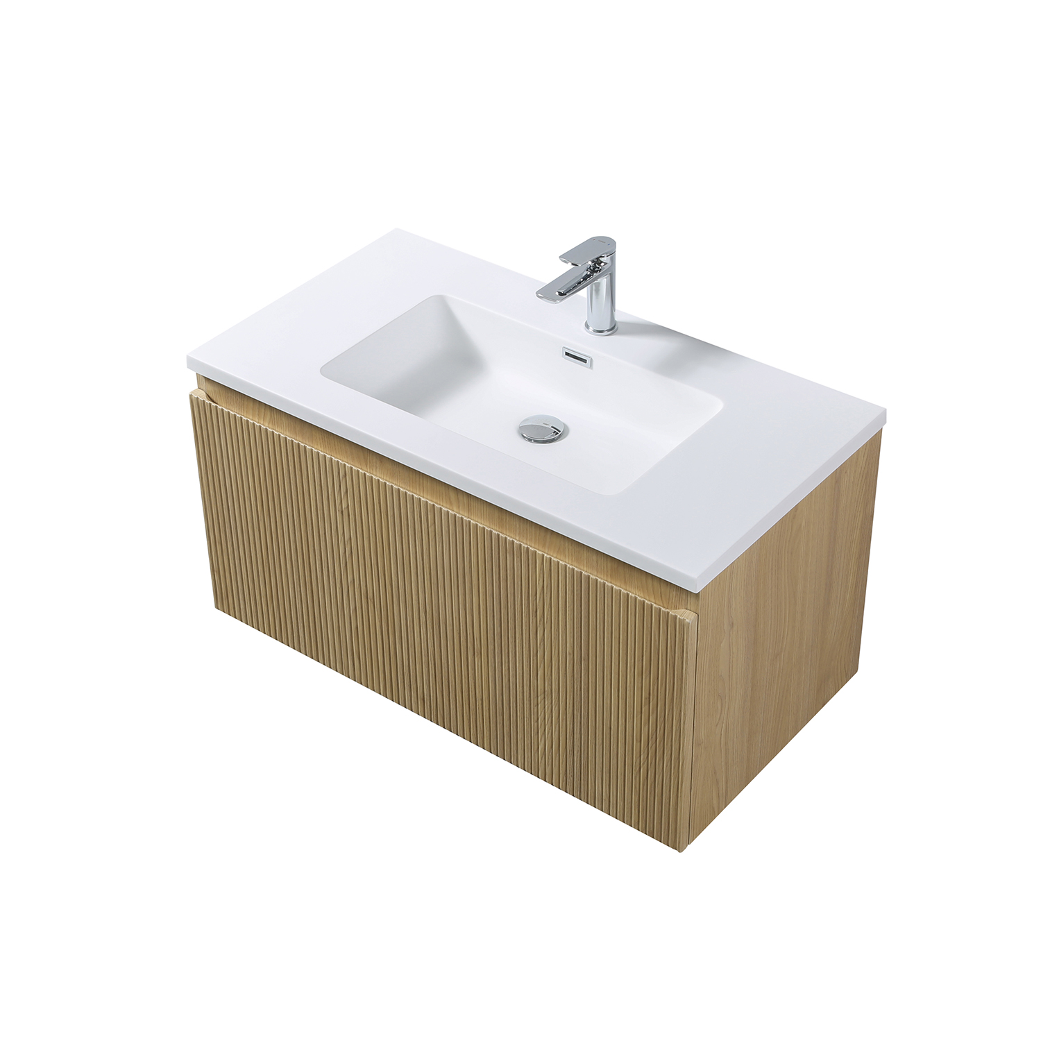 Set mobilier cu lavoar Varna 90 cm, Wellis , Lemn