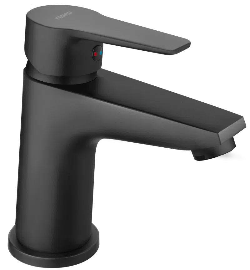 Baterie lavoar cu ventil Ferro, Ritto Black, Negru