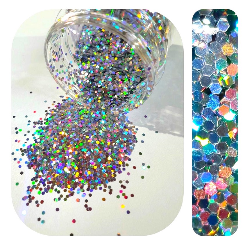 GLITTER HOLOGRAPHIC SENSATION SILVER 16 - SILVER 16 50GR