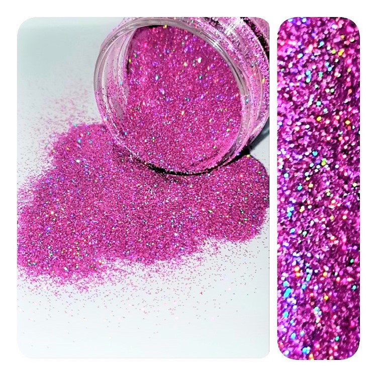 GLITTER HOLOGRAPHIC SENSATION HEART PINK - HEART PINK 50GR
