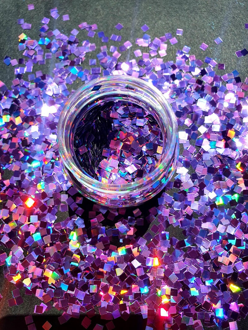 GLITTER HOLOGRAFIC PATRAT - VIOLET 10 GR