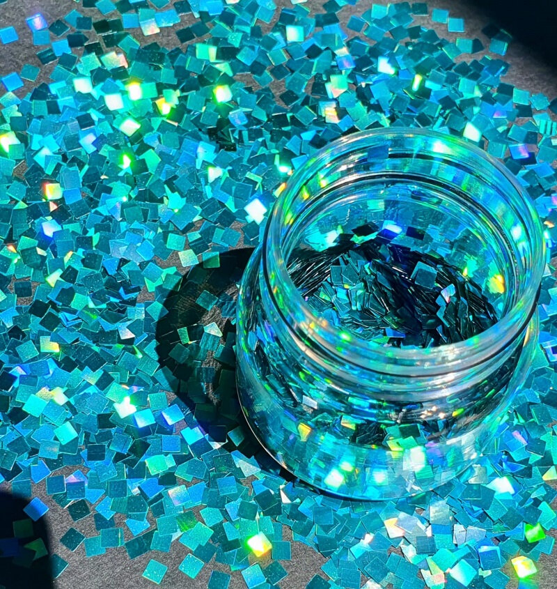 GLITTER HOLOGRAFIC PATRAT  VERDE 10 GR