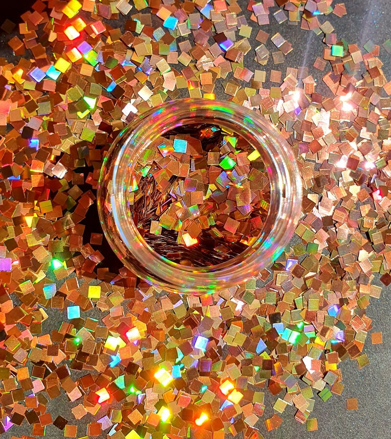 GLITTER HOLOGRAFIC PATRAT - AURIU 10 GR